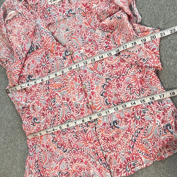 Nanette Lapore Fairy Whimsical Top Shirt Large Flutter Peplum Coastal Summer - Picture 4 of 11